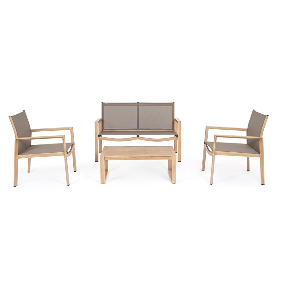 Garden lounge with 1 sofa, 2 armchairs and 1 coffee table - Plan Viadurini