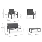 Garden lounge with 1 sofa, 2 armchairs and 1 coffee table - Plan Viadurini