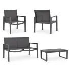 Garden lounge with 1 sofa, 2 armchairs and 1 coffee table - Plan Viadurini