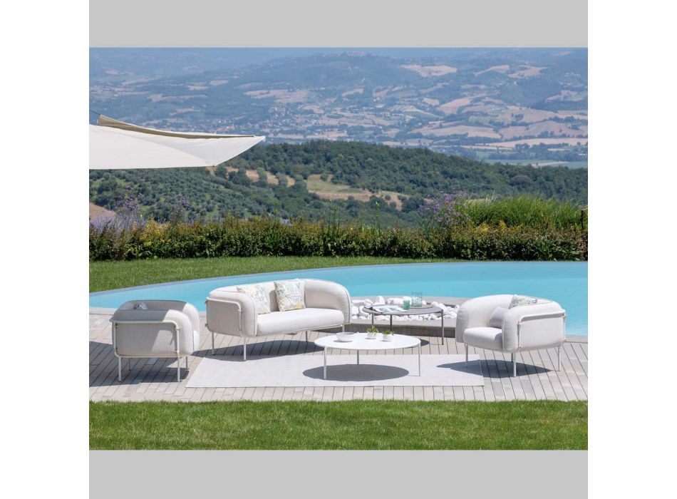 Garden lounge with 1 sofa and 2 armchairs Made in Italy - Planter Viadurini
