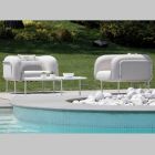 Garden lounge with 1 sofa and 2 armchairs Made in Italy - Planter Viadurini