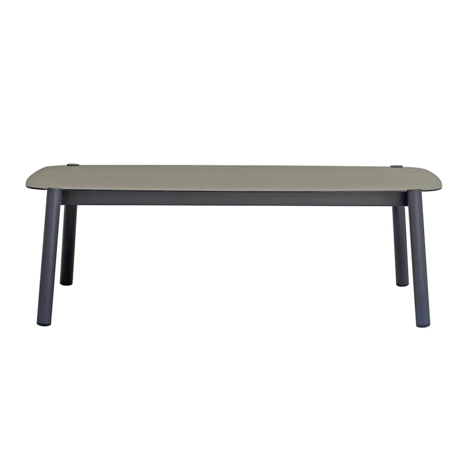 Garden Lounge with 2 Armchairs, 1 Sofa and 1 Aluminium Table - Minni Viadurini