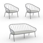Garden lounge with 2 armchairs and 1 2-seater sofa Made in Italy - Fontana Viadurini