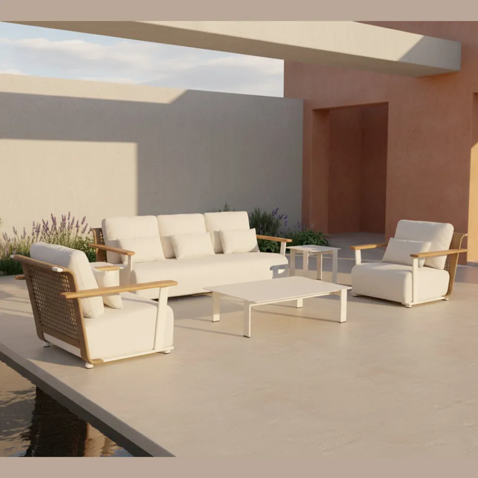 Garden Lounge with Sofa, 2 Armchairs and Coffee Table - Montorio Viadurini