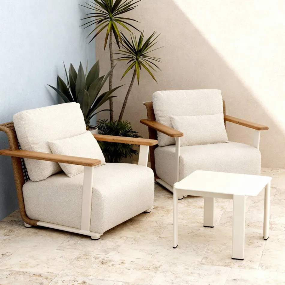 Garden Lounge with Sofa, 2 Armchairs and Coffee Table - Montorio Viadurini
