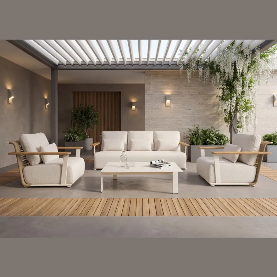 Garden Lounge with Sofa, 2 Armchairs and Coffee Table - Montorio Viadurini