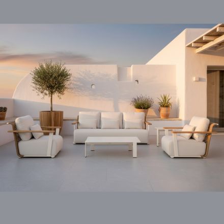 Garden Lounge with Sofa, 2 Armchairs and Coffee Table - Montorio Viadurini
