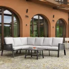 Garden Lounge with Sofa and Coffee Table Made of Aluminum - Label Viadurini