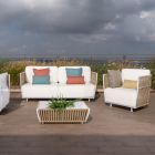 Garden Lounge in White Aluminum and Fabric - Eugene Viadurini