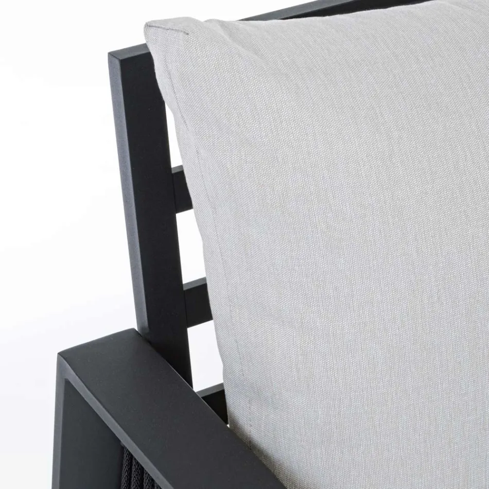 Garden Lounge in White or Black Aluminum Design - Milk Rain Viadurini