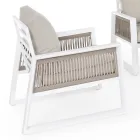 Garden Lounge in White or Black Aluminum Design - Milk Rain Viadurini