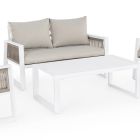Garden Lounge in White or Black Aluminum Design - Milk Rain Viadurini