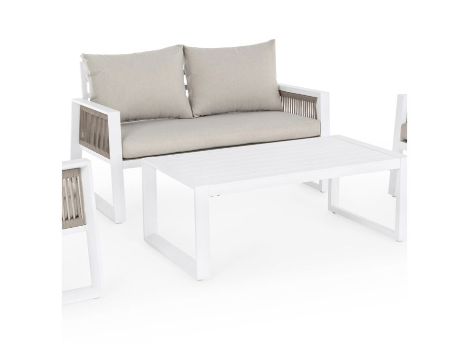 Garden Lounge in White or Black Aluminum Design - Milk Rain Viadurini