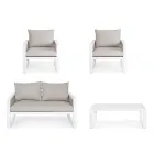 Garden Lounge in White or Black Aluminum Design - Milk Rain Viadurini