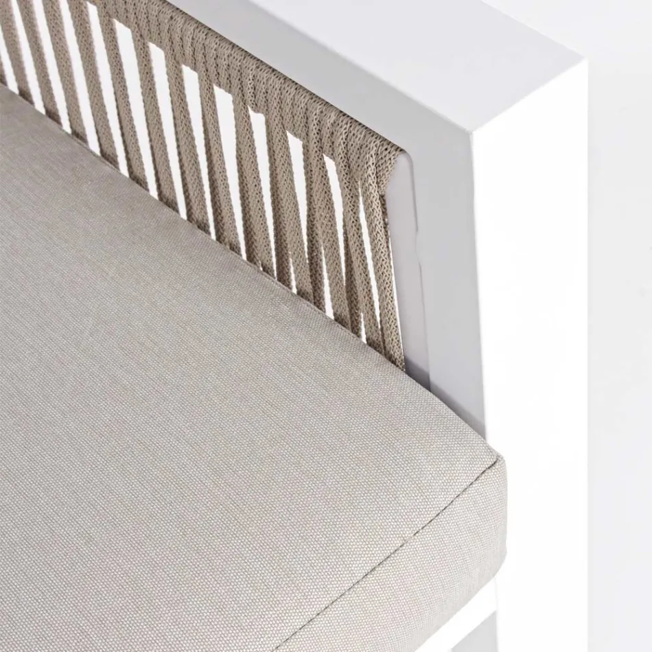 Garden Lounge in White or Black Aluminum Design - Milk Rain Viadurini