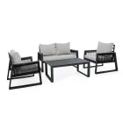 Garden Lounge in White or Black Aluminum Design - Milk Rain Viadurini