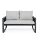 Garden Lounge in White or Black Aluminum Design - Milk Rain Viadurini