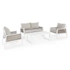 Garden Lounge in White or Black Aluminum Design - Milk Rain Viadurini