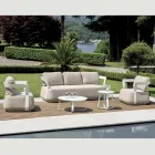 Aluminum Garden Lounge Set and 2 Aluminum Coffee Tables - Brisa Viadurini