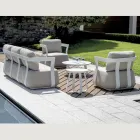 Aluminum Garden Lounge Set and 2 Aluminum Coffee Tables - Brisa Viadurini