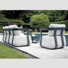 Aluminum Garden Lounge Set and 2 Aluminum Coffee Tables - Brisa Viadurini
