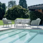 Narin Aluminum and Rope Upholstered Garden Lounge Set with Cushions Viadurini