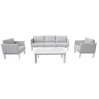 Aluminium and Fabric Upholstered Garden Lounge Set with Cushions - Vetra Viadurini