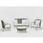 Garden lounge in Aluminum and Rope Weaving - Asteria Viadurini