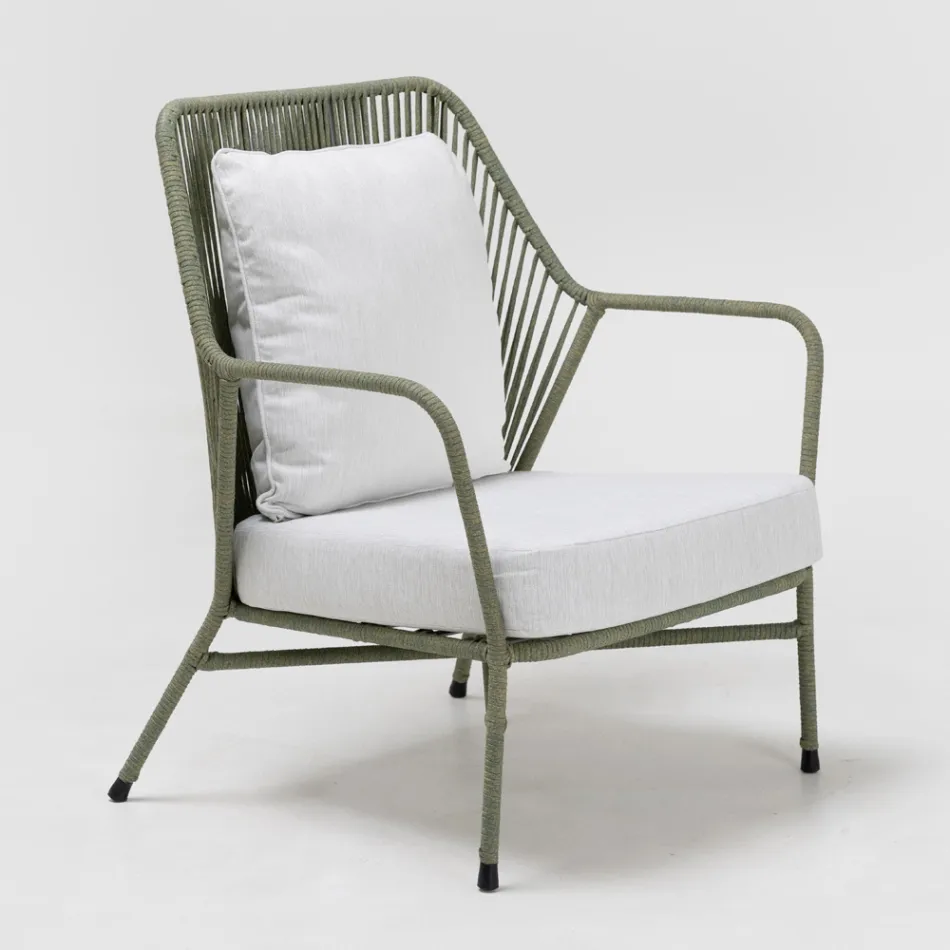 Garden lounge in Aluminum and Rope Weaving - Asteria Viadurini