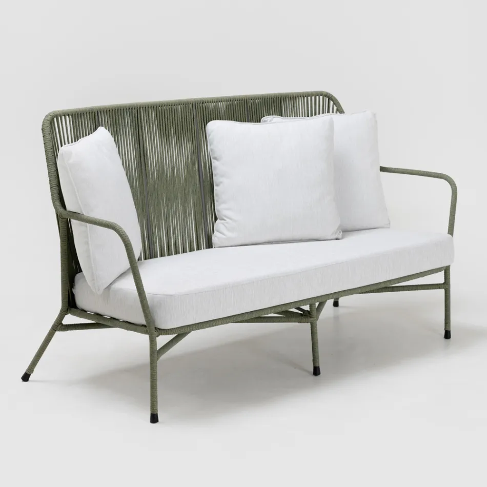 Garden lounge in Aluminum and Rope Weaving - Asteria Viadurini