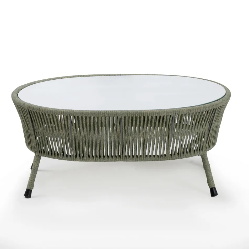 Garden lounge in Aluminum and Rope Weaving - Asteria Viadurini