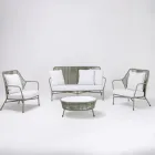 Garden lounge in Aluminum and Rope Weaving - Asteria Viadurini