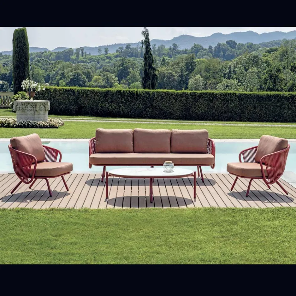 Red or Green Aluminum Garden Living Room - Regalrise Viadurini