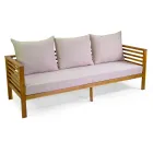 Garden Lounge Set in Oiled Acacia Wood Natural Color - Technical Viadurini