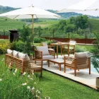 Garden Lounge Set in Oiled Acacia Wood Natural Color - Technical Viadurini