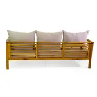 Garden Lounge Set in Oiled Acacia Wood Natural Color - Technical Viadurini