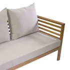 Garden Lounge Set in Oiled Acacia Wood Natural Color - Technical Viadurini