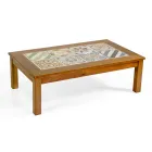 Garden Lounge Set in Oiled Acacia Wood Natural Color - Technical Viadurini