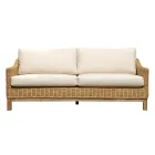 Wooden Garden Lounge Set with Rattan and Removable Cushions - Silvara Viadurini