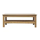 Wooden Garden Lounge Set with Rattan and Removable Cushions - Silvara Viadurini