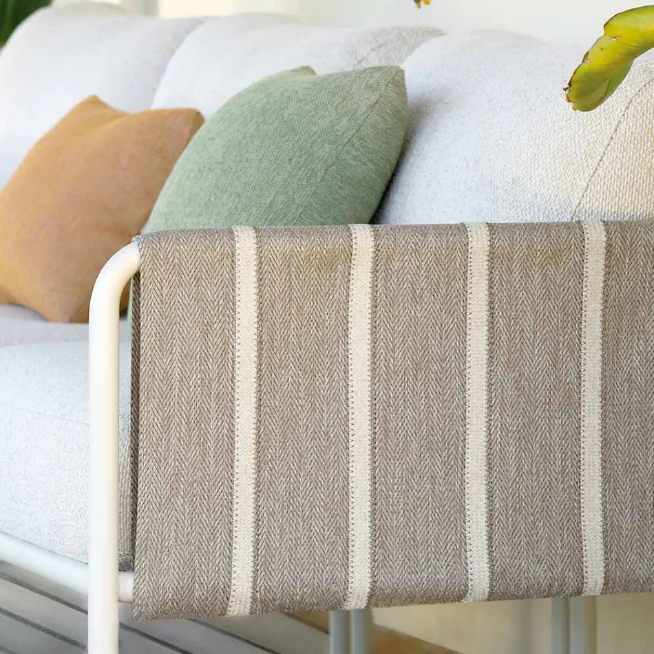 Galvanized Metal Garden Living Room and Fabric Cushions - Sognando Viadurini