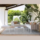 Galvanized Metal Garden Living Room and Fabric Cushions - Sognando Viadurini