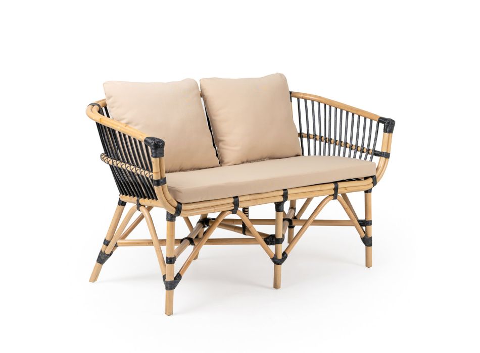 Garden lounge set in natural rattan with cushions included - Catelyn Viadurini