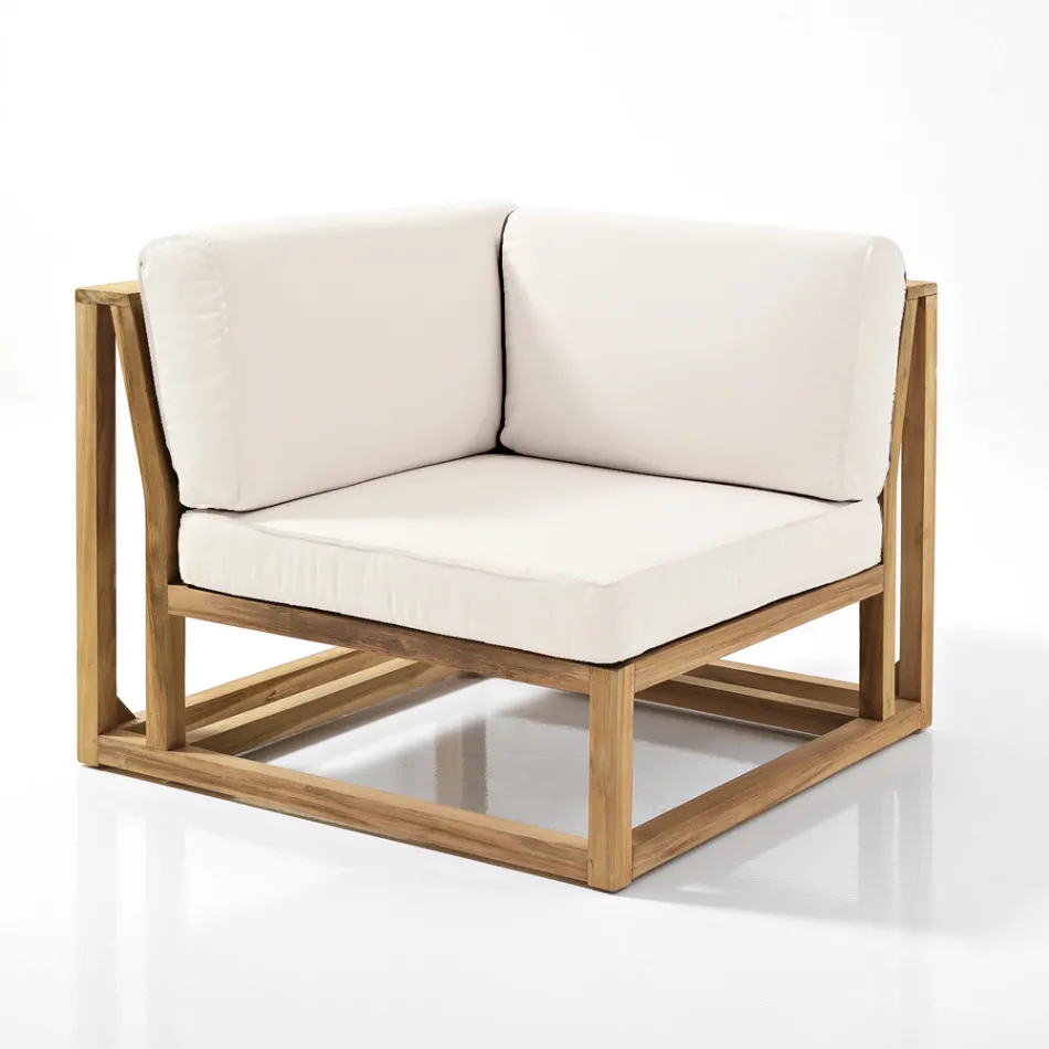 Garden Lounge Made of Teak with Cushions - Circe Viadurini