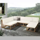 Garden Lounge Made of Teak with Cushions - Circe Viadurini