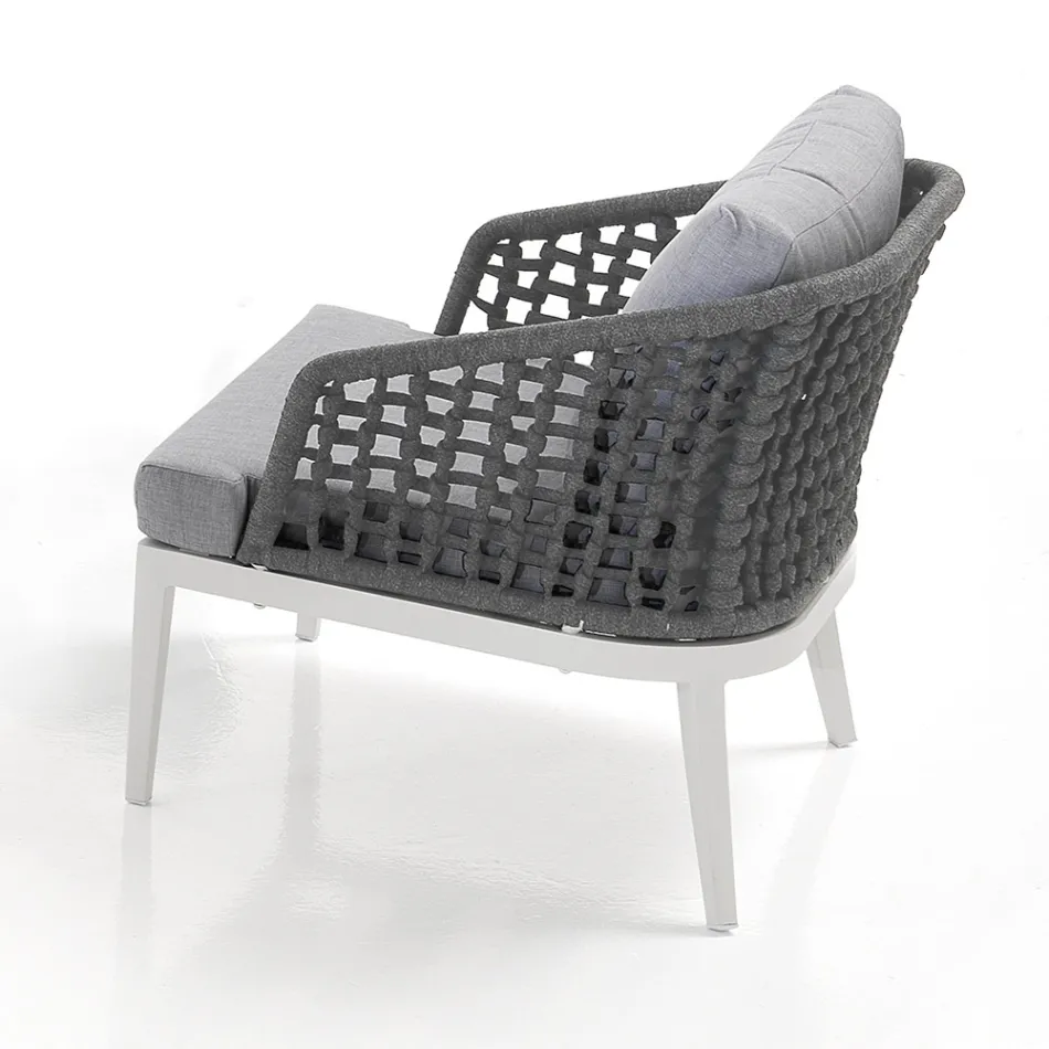 Indoor and outdoor living room with 2 armchairs, 1 sofa and 1 coffee table - Sortir Viadurini