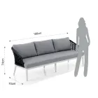 Indoor and outdoor living room with 2 armchairs, 1 sofa and 1 coffee table - Sortir Viadurini