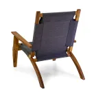 Living Room in Oiled Acacia Wood Natural Color and Fabric - Bottega Viadurini