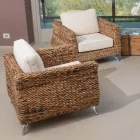 Outdoor Living Room in Banana Weaving with Cushions - Legolas Viadurini