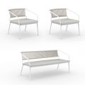 Garden lounge with armchairs and metal sofa Made in Italy - Prato